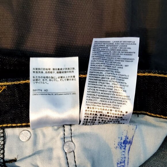 Levis Mens Water<Less Jeans Size W42 L32 Dark Denim Straight Leg - Picture 8 of 8